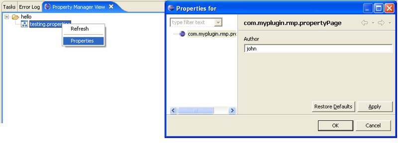 Eclipse plugin displaying properties in properties view