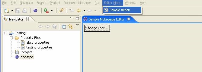 Eclipse editor menu on top menu.