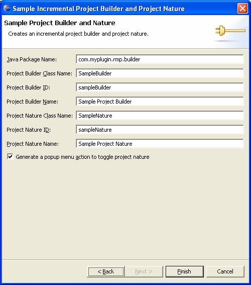 Eclipse plugin sample incremental project builder and nature