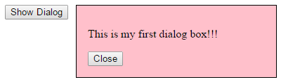 HTML dialog element example