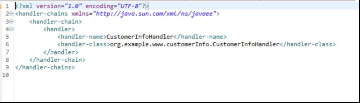 Fig - The generated Handler–chain.xml 