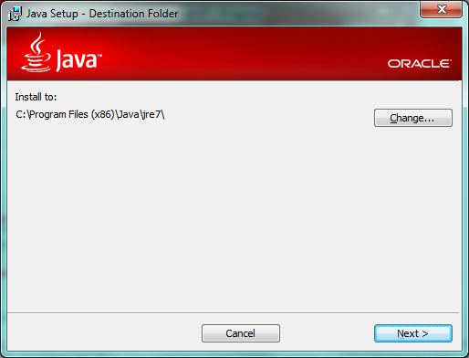 Java Installation Folder.
