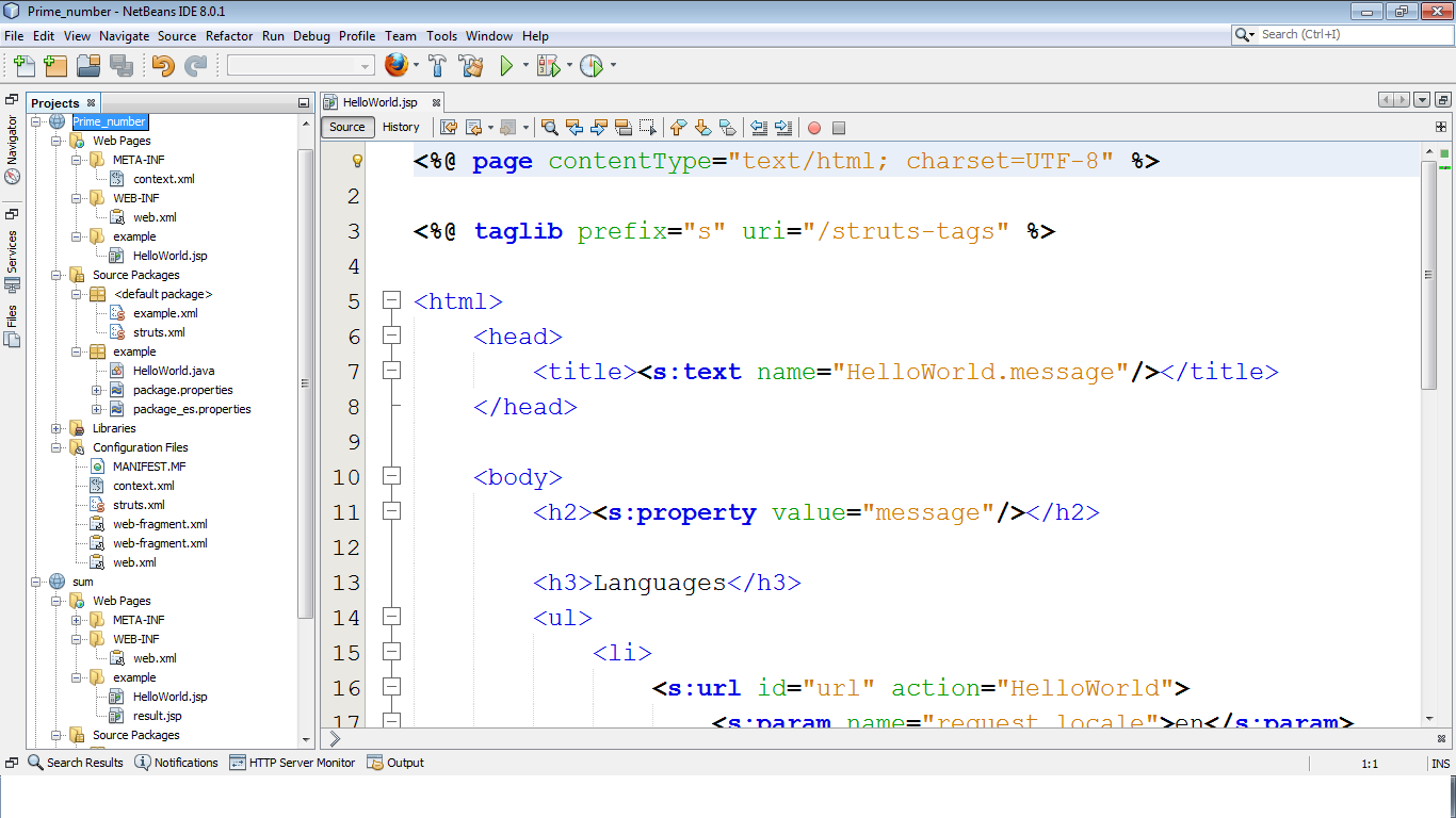 Figure: First page of web application